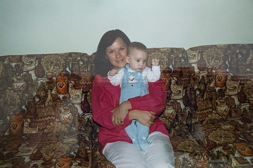 Adrian as a newborn with my mom