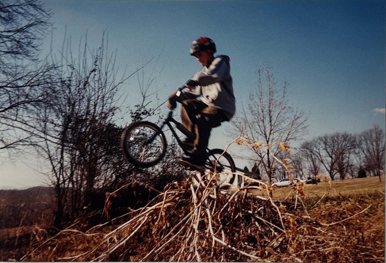 Adrian on his BMX bike